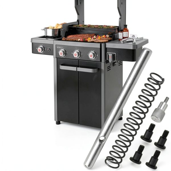 Locking Pin and Spring Kit with 4 Pcs Griddle Short M6 Step Bolt for Blackstone Griddles with Flexfold Legs 2020, 2277, 2344, 2350, Gas Griddles with Side Shelves 2295, 2307, 2309, 2310-6