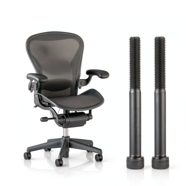 Alloy Steel Arm Bolts for Herman Miller Aeron Chair Replacement Kit, with Hexagon Spanner - 2 Pack(Black)-3