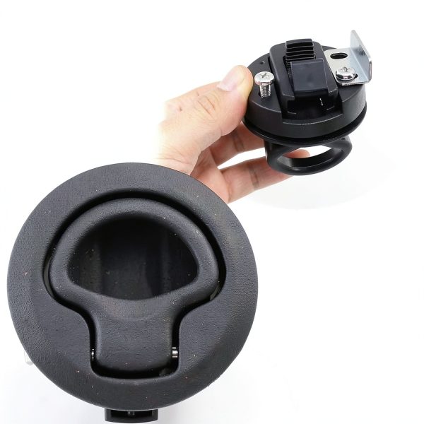 Black Non Locking Flush Boat Deck Latch 2PCS ATIUHIFR Plastic-4