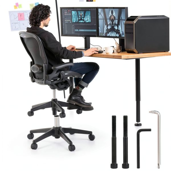 Alloy Steel Arm Bolts for Herman Miller Aeron Chair Replacement Kit, with Hexagon Spanner - 2 Pack(Black)-5