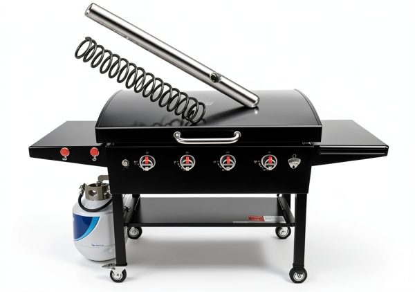 Locking Pin and Spring Kit with 4 Pcs Griddle Short M6 Step Bolt for Blackstone Griddles with Flexfold Legs 2020, 2277, 2344, 2350, Gas Griddles with Side Shelves 2295, 2307, 2309, 2310-2