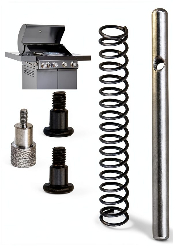 Locking Pin and Spring Kit with 4 Pcs Griddle Short M6 Step Bolt for Blackstone Griddles with Flexfold Legs 2020, 2277, 2344, 2350, Gas Griddles with Side Shelves 2295, 2307, 2309, 2310-0