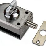 Glass Door Lock Generic Steel Floor Latch 10-12mm - Silver-0