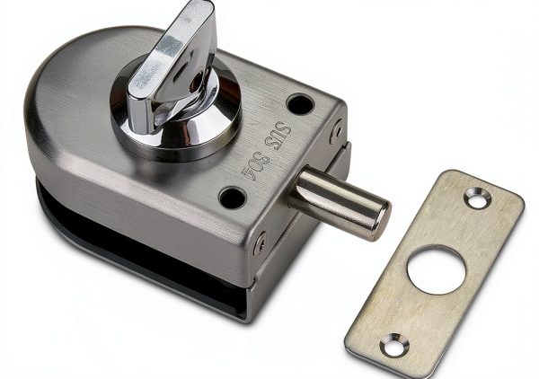 Glass Door Lock Generic Steel Floor Latch 10-12mm - Silver-0