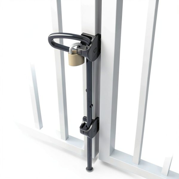 D&D Technologies QB124 Q-Bolt Drop Bolt, Padlockable with Padlock Storage Feature, for Square Post Metal Gates, 24" Length-3