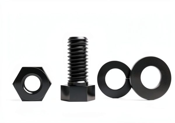 7/16-14 x 1" Long Hex Head Cap Screw Bolts, Nuts, Flat & Lock Washers – 25 Full Sets | SAE Grade 5 Medium Strength Steel, Fully Threaded, Black Oxide Finish | Quick Industrial Supply-0
